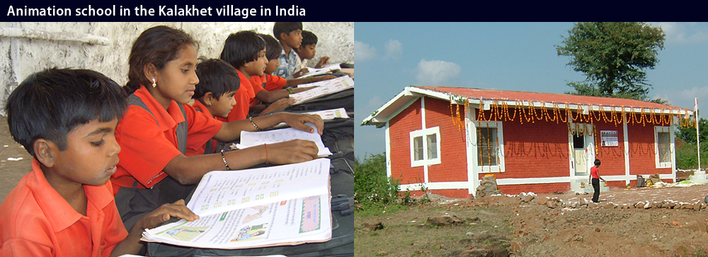 Animation school in the Kalakhet village in India